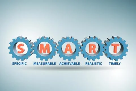 Concept of SMART objectives in performance management Illustrazione stock