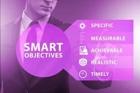 Concept of smart objectives in performance management Stock Photos