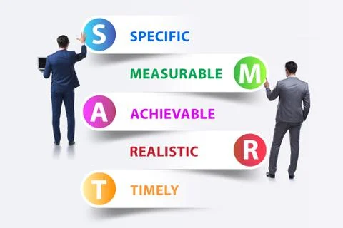 Concept of SMART objectives in performance management Stock Photos