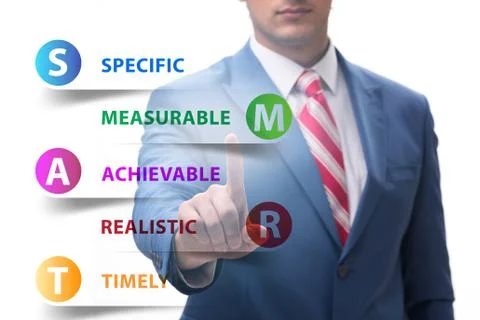 Concept of smart objectives in performance management Stock Photos