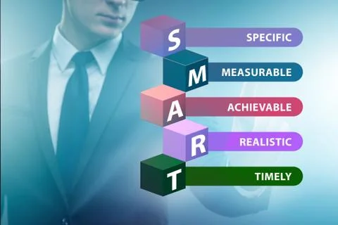 Concept of smart objectives in performance management 스톡 사진