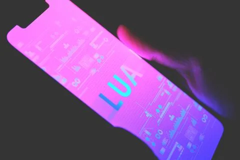 The concept of smart programming and coding in the lua language. Stock Photos