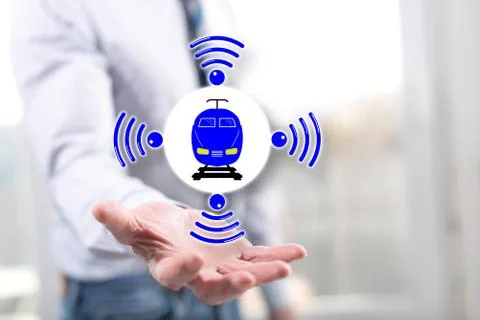Concept of smart train 스톡 사진