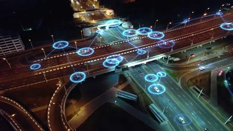 Concept of smart urban transport of the ... | Stock Video | Pond5