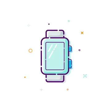 Concept smart watch icon. Thin line flat design element. Stock Illustration