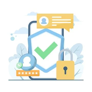 Concept of smartphone security with password interface for logging in Illustrazione stock