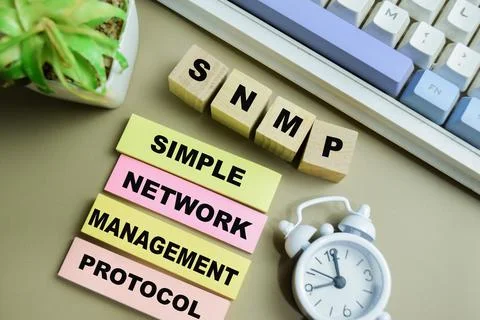 Concept of SNMP - Simple Network Management Protocol write on sticky notes Stock Photos