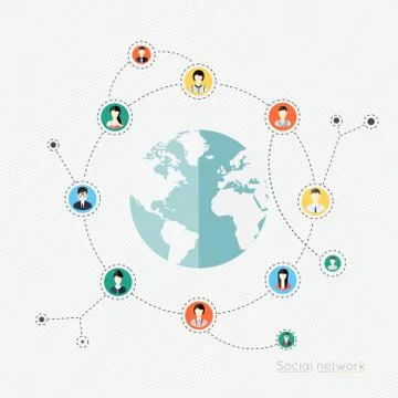 Concept for social network. Concepts for web banners and printed materials. Stock Illustration