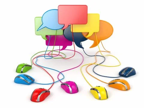 Concept of social network. forum or chat bubble speech. Stock Illustration