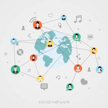 Concept for social network. Stock Illustration