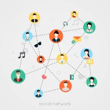 Concept for social network. Stock Illustration