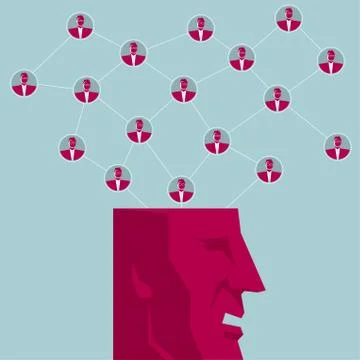 The concept of social networking, the background is blue. Stock Illustration