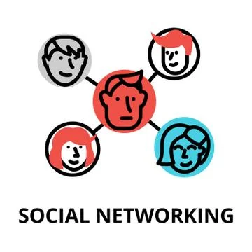 Concept of social networking, vector illustration Illustrazione stock