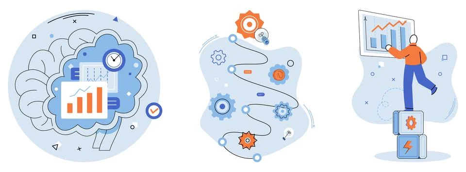Concept of Soft Skills Development for Professional Growth and Problem Solvin Stock Illustration