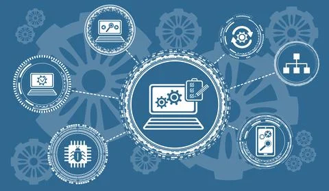 Concept of software testing 스톡 일러스트