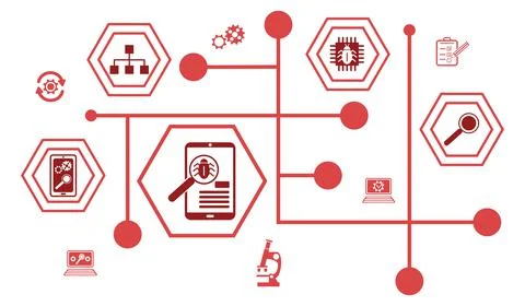 Concept of software testing 스톡 일러스트