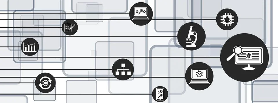 Concept of software testing Stock Illustration