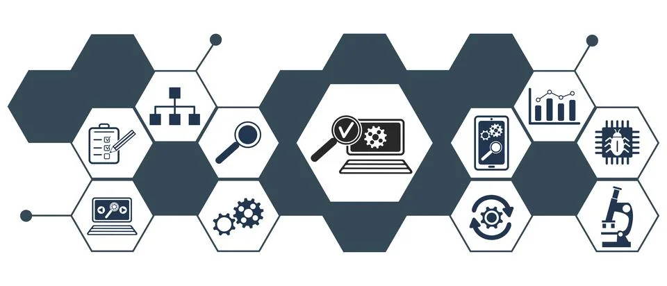 Concept of software testing Stock Illustration