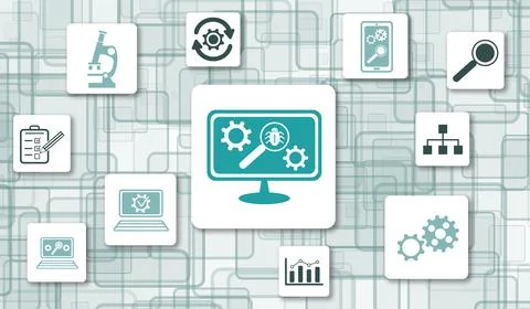 Concept of software testing Stock Illustration