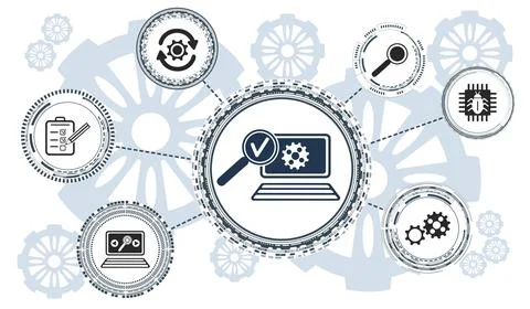 Concept of software testing Stock Illustration