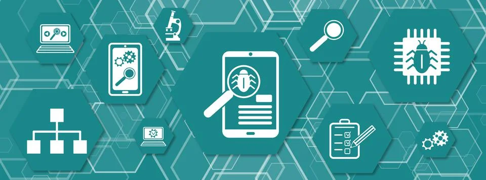 Concept of software testing Stock Illustration