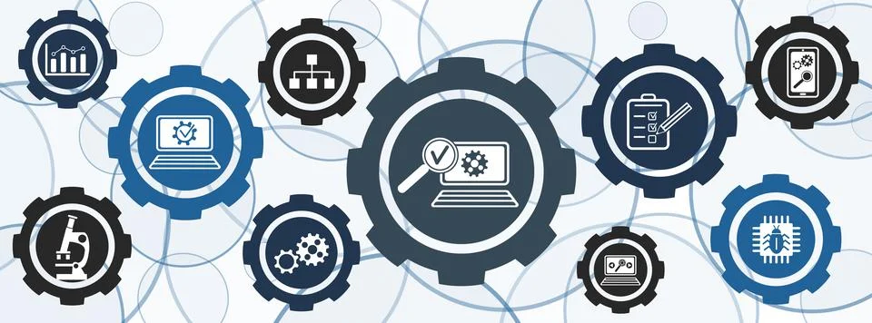 Concept of software testing Illustrazione stock