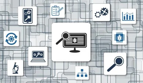 Concept of software testing Illustrazione stock