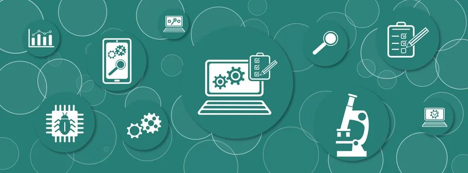 Concept of software testing Illustrazione stock