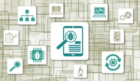 Concept of software testing Stock Illustration