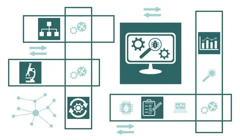 Concept of software testing Stock Illustration