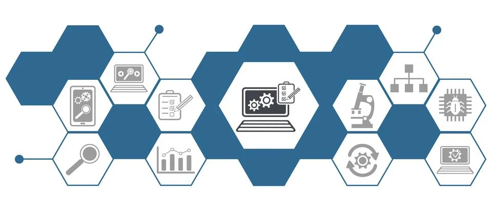 Concept of software testing Stock Illustration