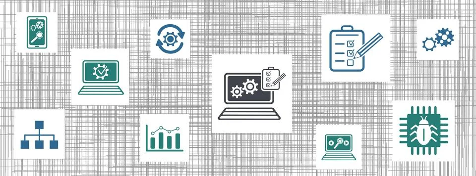 Concept of software testing 스톡 일러스트