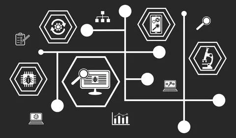 Concept of software testing Stock Illustration