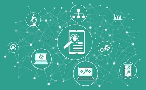 Concept of software testing Stock Illustration