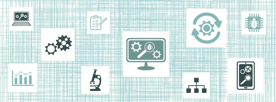 Concept of software testing Stock Illustration