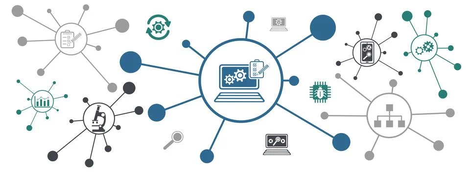Concept of software testing Illustrazione stock