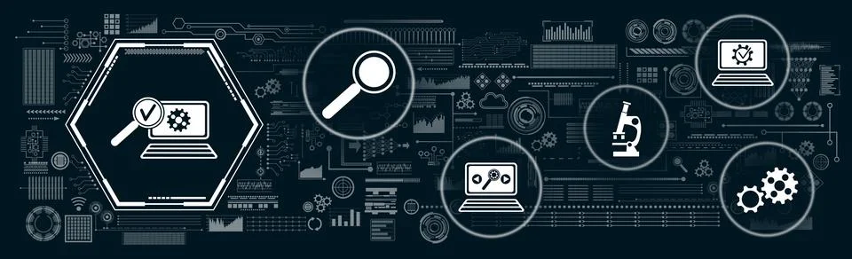 Concept of software testing Illustrazione stock