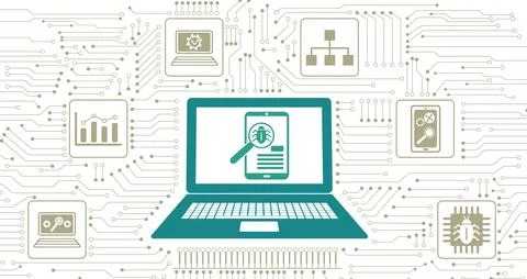 Concept of software testing Illustrazione stock