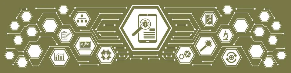 Concept of software testing Stock Illustration