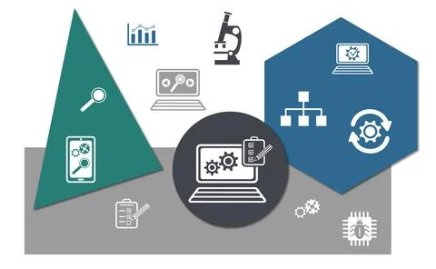 Concept of software testing 스톡 일러스트