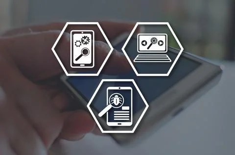 Concept of software testing Foto stock