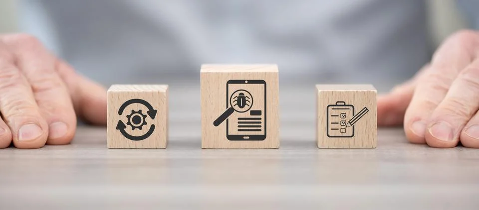 Concept of software testing Foto stock