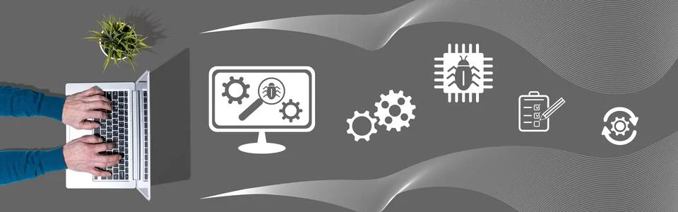 Concept of software testing 库存照片