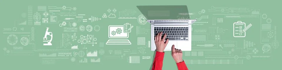 Concept of software testing Stock Photos