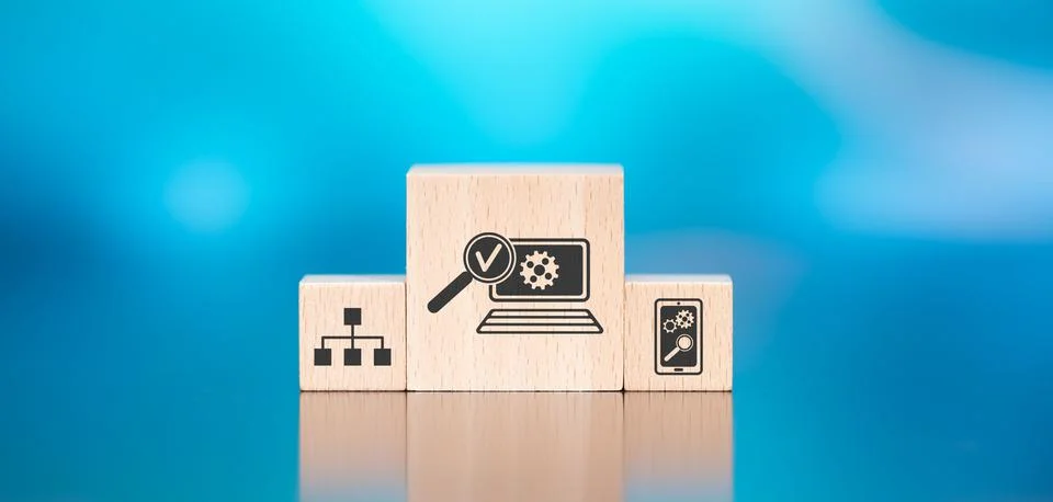 Concept of software testing Stock Photos