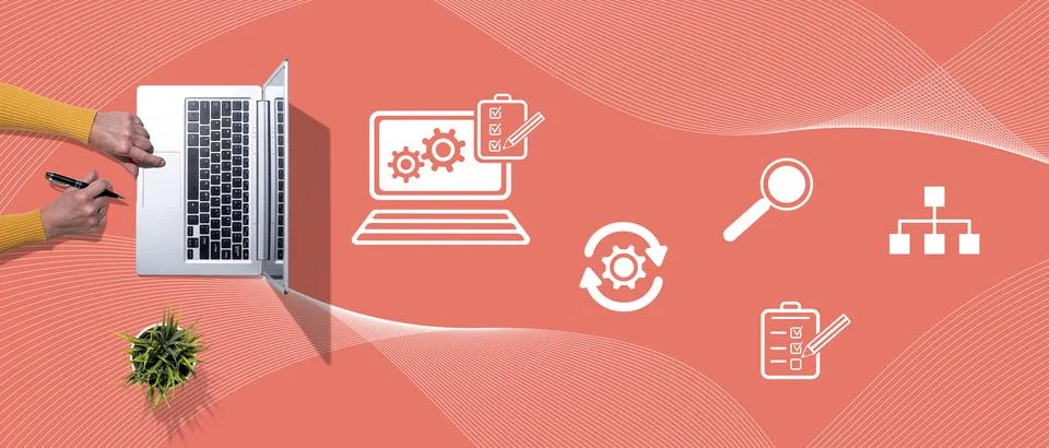 Concept of software testing Stockfoto's