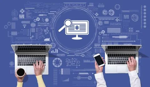 Concept of software testing 스톡 사진