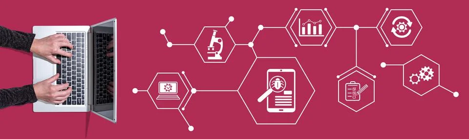 Concept of software testing 스톡 사진