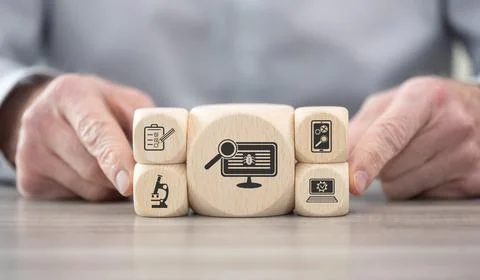 Concept of software testing Stock Photos