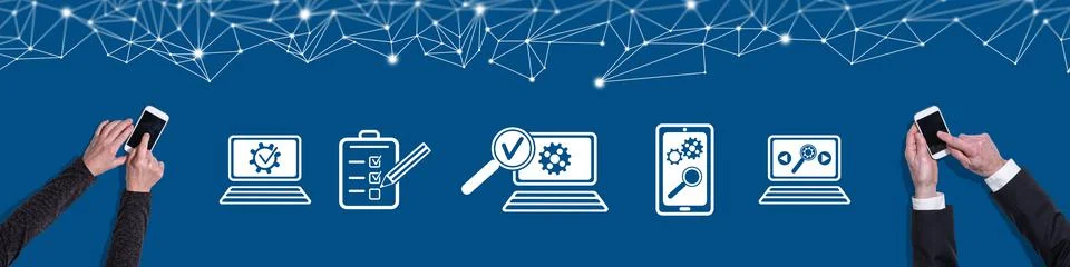 Concept of software testing Stockfoto's